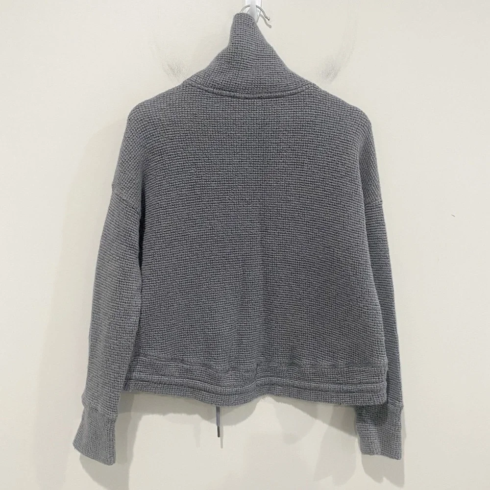 SWEATY BETTY Restful Boucle Grey Funnel Neck Sweatshirt Comfort Size Medium